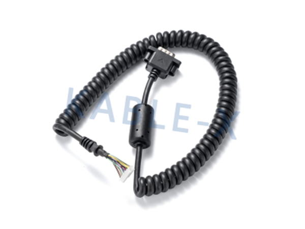 Spring cable for equipment handle